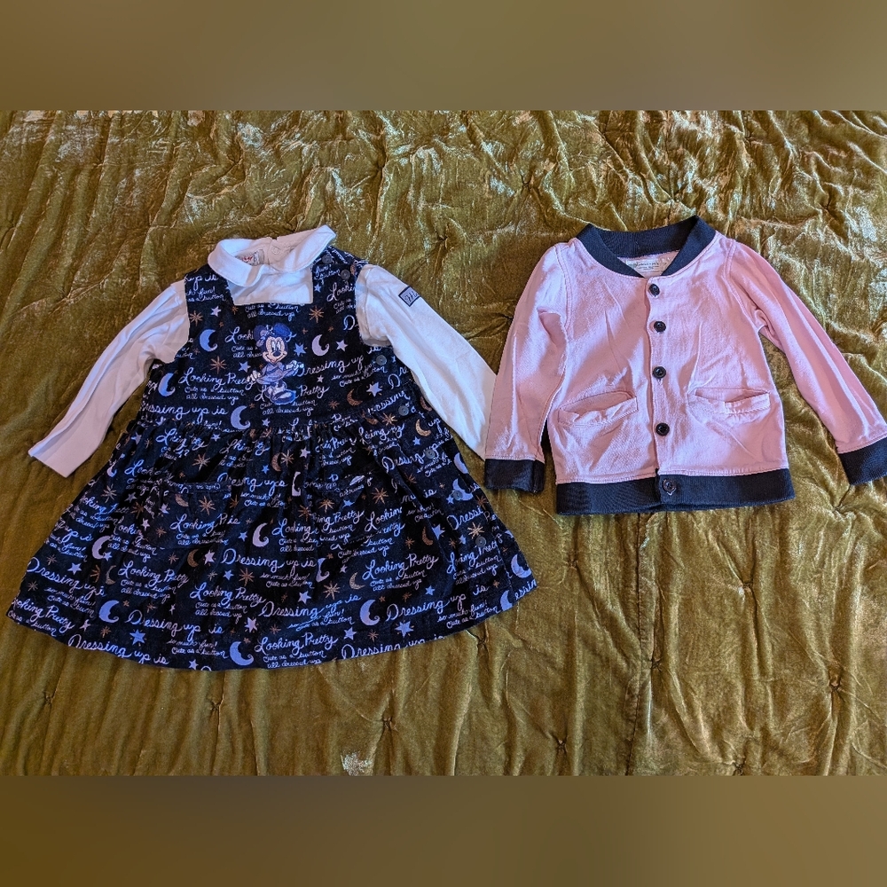 Toddler Minnie Mouse Dress and Jacket Winter Bundle